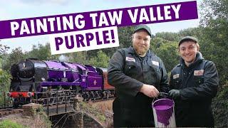 Painting 34027 Taw Valley PURPLE on the Severn Valley Railway | The Queen's Platinum Jubilee prep