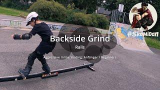 Backside Grind on Rails | Trick Clip | Beginners | Aggressive Inline Skating | SkaMiDan