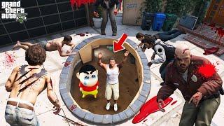 Shinchan and Franklin Hide In Their Bunker From Zombie Apocalypse In Gta 5