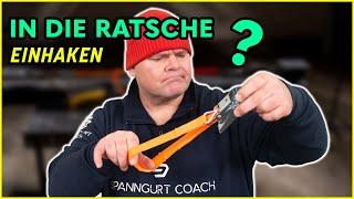 Spanngurt falsch benutzen, mach das bitte nicht! | Haken falsch Einhaken an der Ratsche | Experiment