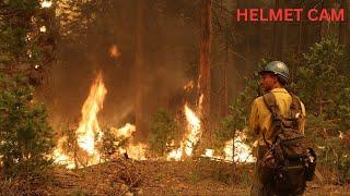 PARK FIRE HELMET CAM - AMERICAN RIVER HOTSHOTS BACKFIRE OPERATION