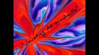 “Jousting At Windmills”  Joyful Vivid Acrylic Pour On Spinner  Feral Art Style