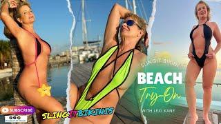 Sling It Bikinis Tryon Haul Cancun Mexico Tiny Hot Sexy Sling Micro Bikini from #Slingitbikinis