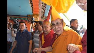 His Holiness The Dalai Lama drove the short distance to Drepung Gomang Monastery