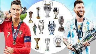 Lionel Messi Vs Cristiano Ronaldo ALL Trophies Comparison - Filmy2oons