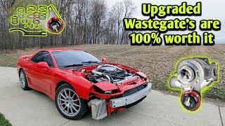 Twin Turbo 3000gt gets Upgraded Adjustable Wastegate  [ td04 turbo actuator ] 6g72