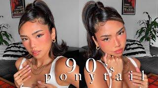 the ONLY hairstyle i wanna wear from now on ‍️ 90's ponytail hair flip tutorial