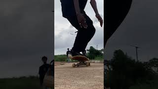 Breaking skate news: Ziri, skateboard pro olllies over the camera