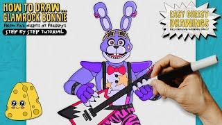 How to Draw GLAMROCK BONNIE  (Five Nights at Freddy's) | Easy Step-By-Step Drawing Tutorial