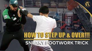 Boxing| How to step up & over!!! sneaky footwork trick | Coach Anthony Boxing