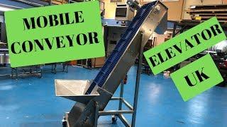 Mobile Elevator Conveyor with flights Hopper & Chute UK