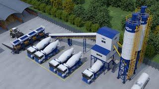 What Is The Working Process Of Concrete Batching Plant? - 60 m3 Batching Plant (AJ 60) 3D Animation