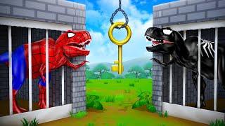 Red Trex vs Black Trex | Super Dinosaurs Crazy Jail Escape - Jurassic Dinosaurs Comedy Cartoons