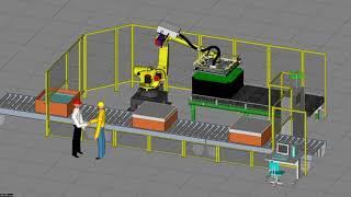 Fanuc Roboguide V9, fully animated linetracking simulation