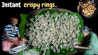 Instant crispy rings | ಕೇವಲ ಅರ್ಧ ಗಂಟೆಯಲ್ಲಿ ಕರು ಕುರು ತಿಂಡಿ | easy snacks recipe