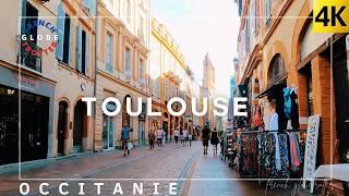 TOULOUSE South of France Pink City Walking Tour 4K Flea Market  Rue du Taur City Centre