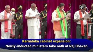 Karnataka cabinet expansion: Newly-inducted ministers take oath at Raj Bhavan