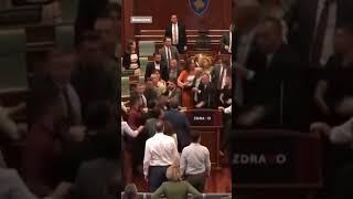 Brawl erupts in Kosovo parliament #shorts