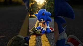  Sonic’s Heroic Rescue!  Saving a Dying Turtle!  #funnyshorts #sonic #cuteanimal