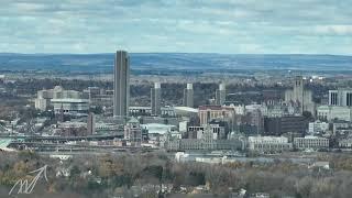 Albany Skyline Drone View