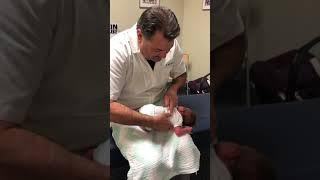 2 week old baby girls first chiropractic adjustment