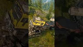 carry super heavy cargo up the mountain part2#snowrunner #gaming #truck #truckking #trendingshorts