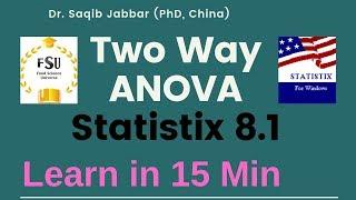 Two Way ANOVA by Statistix 8 in Urdu|Hindi (Learn in 15 Minutes)|Lecture 2nd