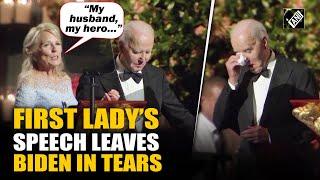 “My husband, my hero…” US First lady Jill Biden’s emotional speech leaves husband Joe Biden in tears