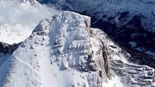 Skitouren: Abfahrt in der Steilflanke des Hochvogel