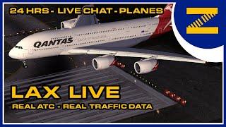 ️ PLANESPOTTING LAX 24/7 | LIVE ADS-B TRAFFIC | LIVE ATC | #live #msfs #planespotting