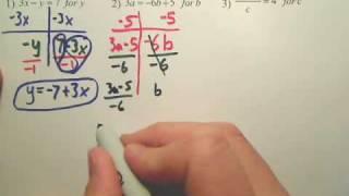 2.6 Solving Literal Equations for a Variable - Algebra 1