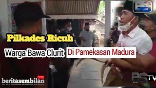 Pilkades Panaguan Pamekasan Ricuh | Warga Bawa Clurit Ke Balai Desa