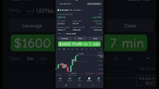 $1600 Profit in 7 minutes trading Bitcoin in Binance #futurestrading #crypto