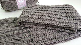 VERY EASY AND QUICK WOOL CROCHET SCARF for BEGINNERS| Step by step