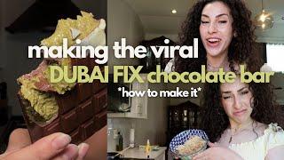 how to make the VIRAL FIX CHOCOLATE BAR!! | trying the dubai fix pistachio chocolate bar