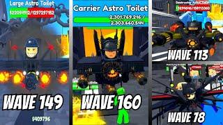 Wave 160 Carrier Astro Boss Toilet, New Astro Toilets in Endless Mode Toilet Tower Defense