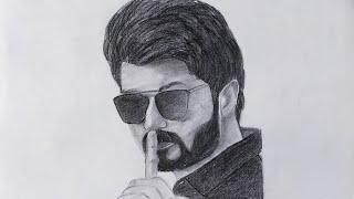 Master vijay pencil drawing|how to draw vijay|vijay drawing|drawing thalapathy vijay portrait|master