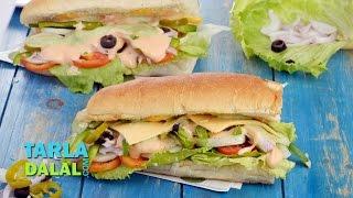 Veg Sub Sandwich Recipe by Tarla Dalal