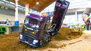 SUPER LONG RC MACHINES IN ACTION - OVERLOADED RC TRUCKS STUCKING - RC DIGGER VOLVO