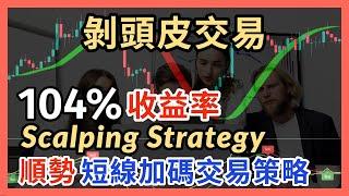 指標與策略｜剝頭皮交易｜收益率104%｜Scalping trading strategy｜剥头皮策略｜短線交易｜短线｜short-term trading｜指標與策略｜回測來展示這套順勢交易策略