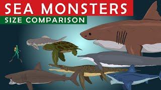 SEA MONSTERS Size Comparison | Living and Prehistoric Sea Animals