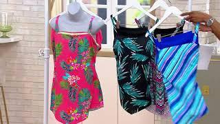 Kim Gravel x Swimsuits For All Scarf Tankini with Brief Set on QVC