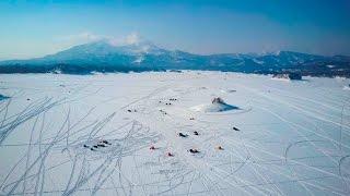 [ 4K Ultra HD ] 冬の裏磐梯・桧原湖周辺・ドローン空撮 Aerial Drone Shots of around Lake-Hibara-ko,Ura-bandai in Winter