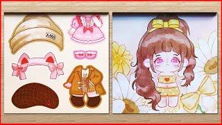 Hình dán mini thay váy đầm búp bê chibi đáng yêu - Sticker book, doll dress up (Chim Xinh channel)