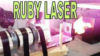 Giant 13kJ  RUBY LASER CANNON! Test Shots and Overview!!