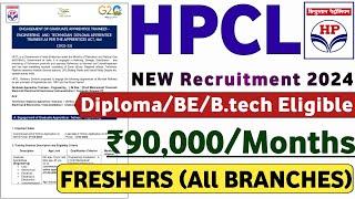 HPCL RECRUITMENT 2024 | FRESHER | DIPLOMA/BE/BTECH | HPCL VACANCY JOBS 2024 | JOB VACANCY 2024 | CV