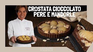 Crostata cioccolato pere e mandorle - semplice e golosa