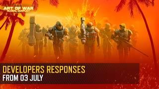 Developer's Responses, July 3rd (Art of War 3 RTS)
