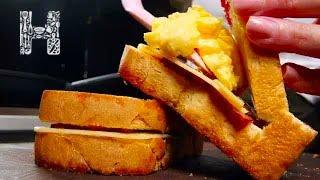 Better Than Garlic Bread! Irresistible Garlic Toast Sandwich With Scrambled Eggs!