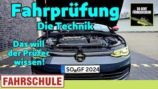 Diese offiziellen Technikfragen stellt der Prüfer in der Fahrprüfung Klasse B - Führerschein